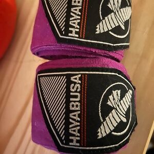 Hayabusa purple hand wraps
